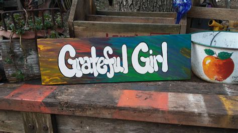 Grateful Girl Painted Wood Sign-Yard Art-Garden-Home Decor-The | Etsy