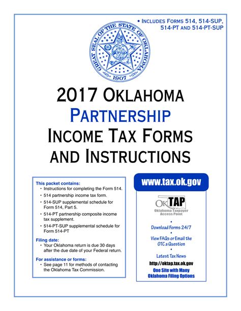 2017 Oklahoma Oklahoma Partnership Income Tax Forms And Instructions