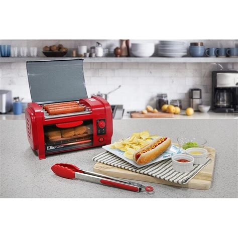 Elite Hot Dog Roller And Toaster Oven Red At
