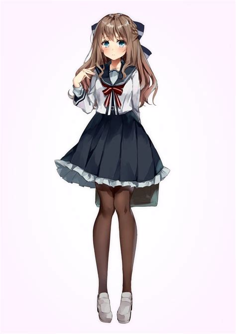 Anime Cute School Girl Drawi Anime Girl
