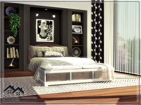 Modern Sleek Bedroom Sims 4 Bedroom Sims 4 Houses Sims 4 Cc Furniture