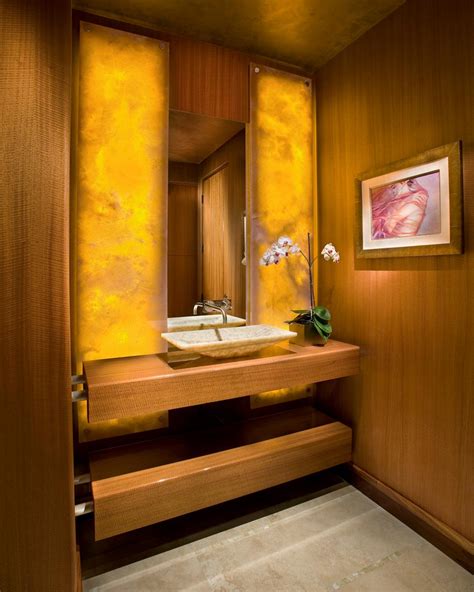 Warm Asian Style Bathroom With Floating Vanity Hgtv