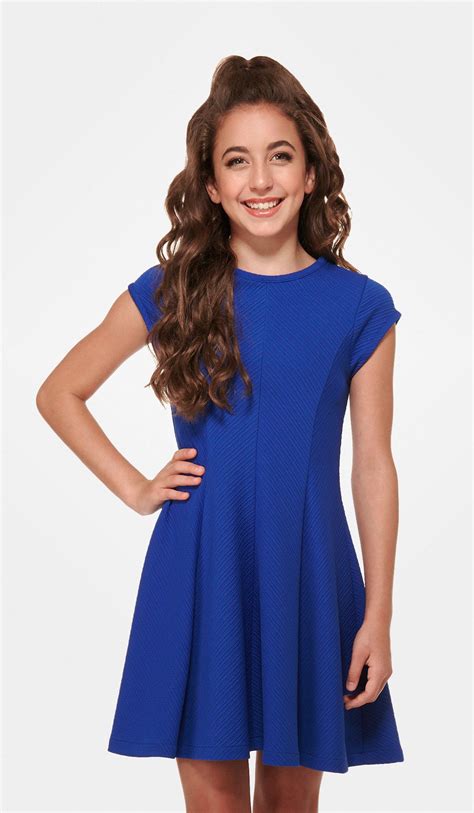 The Sally Miller Allie Dress Royal Textured Stretch Knit Fit And Flare Dress With Cap Sleeves