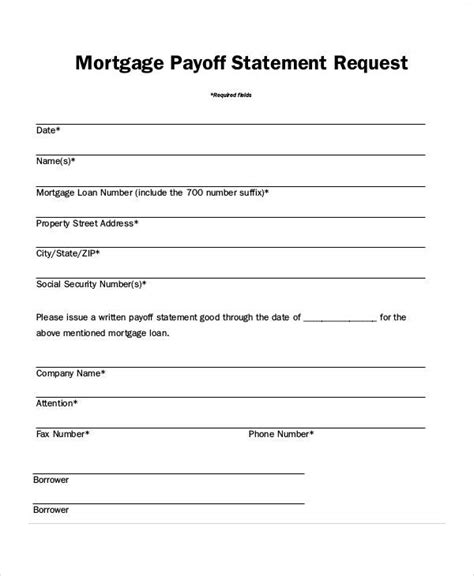 Payoff Statement Template Word