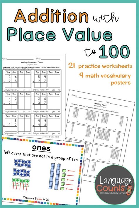 Here you will find a range of 1st grade place value worksheets. Adding with Tens and Ones- 1st Grade | Math vocabulary, Elementary school math, Math strategies