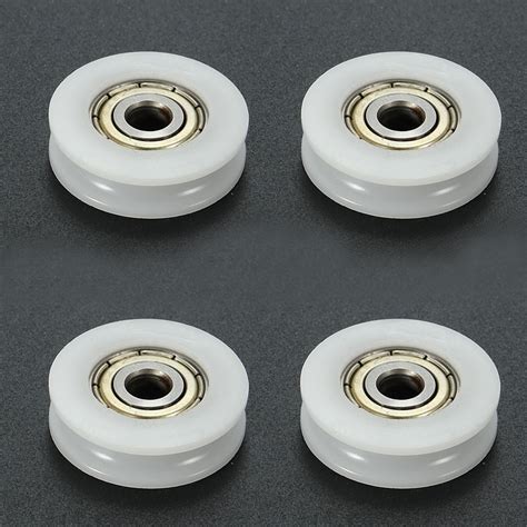 4pcs 5x24x7mm U Groove Nylon Round Pulley Wheel Roller For 38mm Rope