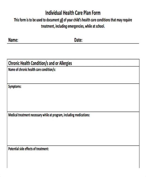 Health Care Plan Template 15 Word Pdf Format Download