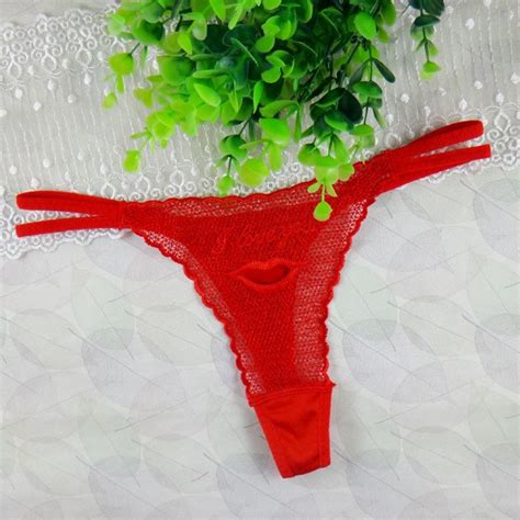 Valentine Rose Thongs T For Wife Sexy Red Flower Lace T Back G Strings Briefs Tangas