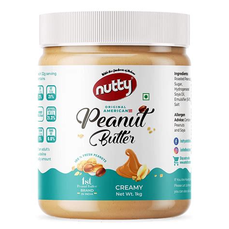 Nutty Creamy Peanut Butter 1 Kg 100 Non Gmo Vegan Source Of Protein