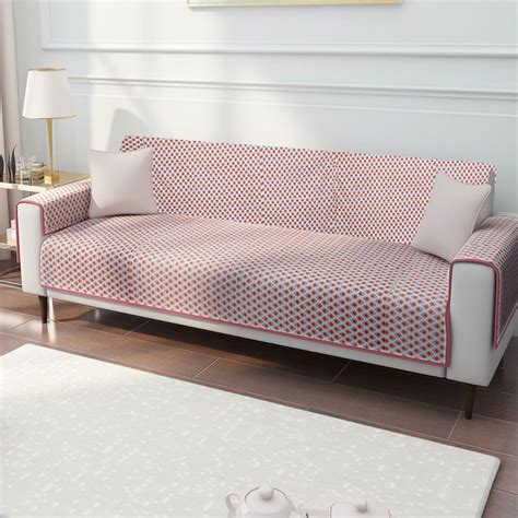 Just change the sofa covers! Pink Quilted Cotton 3 Seater Sofa Cover