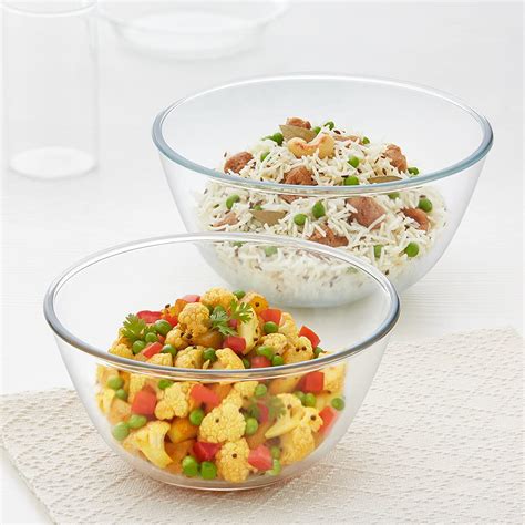 Borosil Glass Serving Mixing Bowls With Lids Oven Microwave Safe Bowls