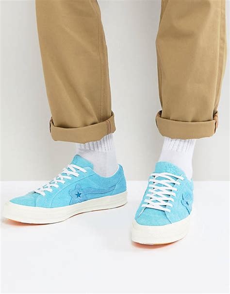 Converse X Tyler The Creator Golf Le Fleur One Star Suede Sneakers In Blue 160326c Asos