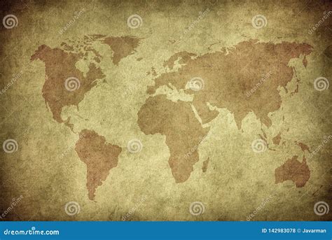 Grunge Map Of The World Stock Illustration Illustration Of Europe