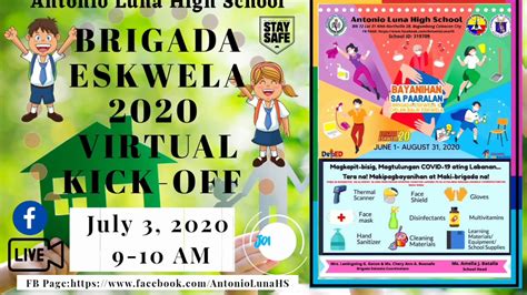 Antonio Luna Hs Brigada Eskwela 2020 Virtual Kick Off Invitation Youtube