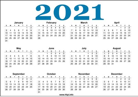 Right click and choose 'save image as' option and save the calendar image for 2021 calendar in single page calendar in landscape layout. Free Printable 2021 Calendars Horizontal - Hipi.info