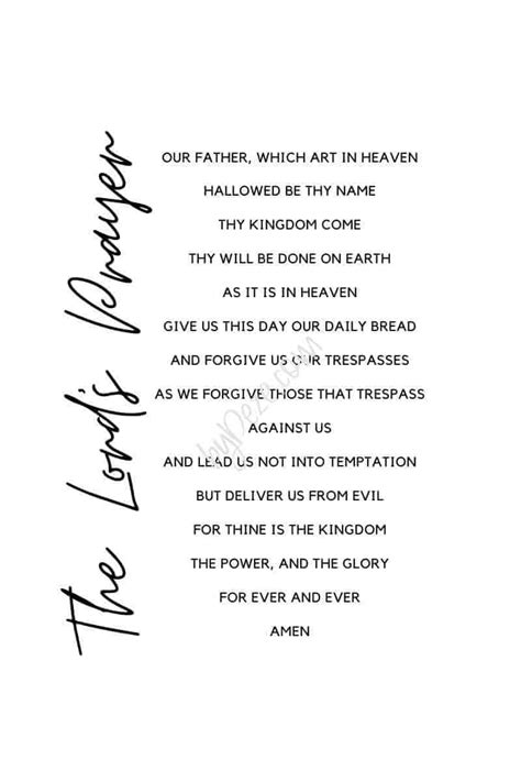 The Lords Prayer Printable 4 Free Pdf Designs Bydeze
