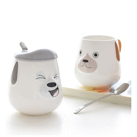 Gfhgsd Animal Dog Head Mugs 300ml Cartoon Coffee Mug Ceramic Milk Tea