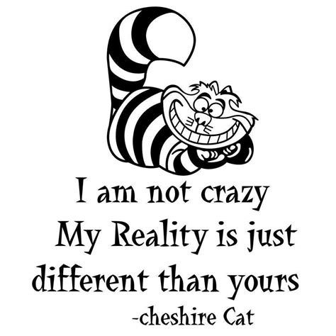 Alice In Wonderland Wall Decals Quote Cheshire Cat I Am Not Crazy My