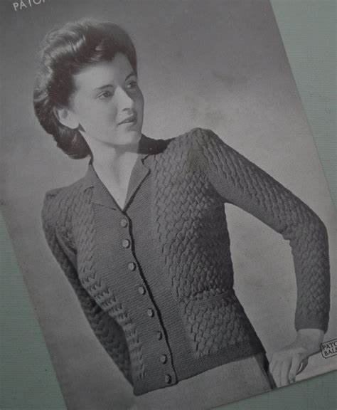 vintage knitting pattern 1940s women s cardigan pattern p etsy women cardigan pattern