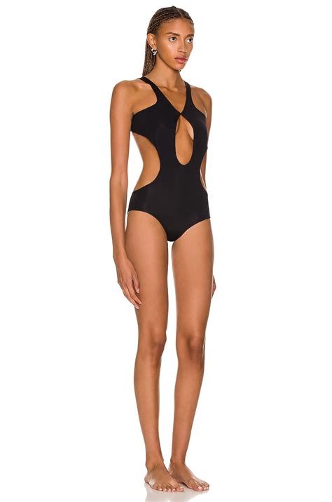 Maximilian Davis Streamline Swimsuit In Black Fwrd