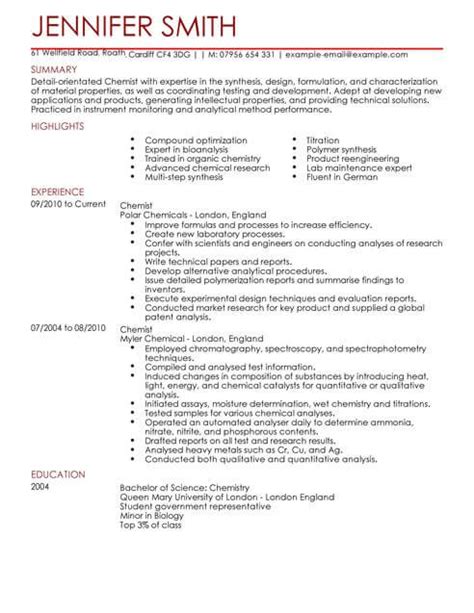 We'll teach how to mix the right balance between skills and experience. CHEMIST RESUME TEMPLATE | IPASPHOTO
