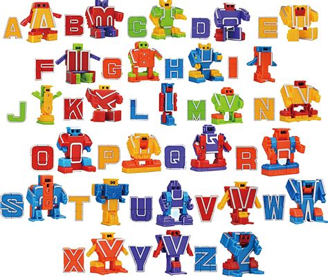 Joyin 26 Pieces Alphabet Robot Action Figure Toys For Kids Abc Learning