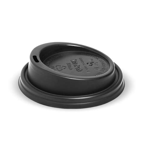 Coffee Cup Lid 80mm Black Pla Compostable Food Service Packaging