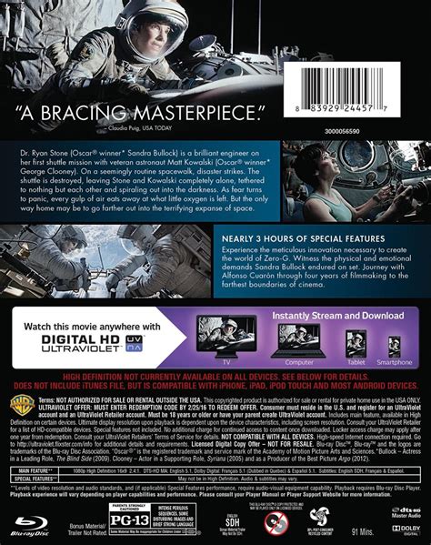 Gravity Blu Ray And Dvd