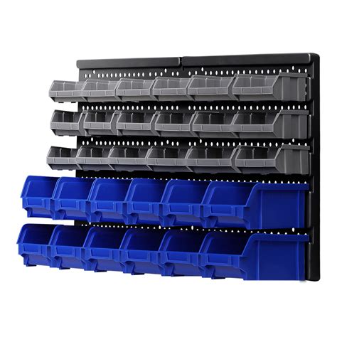 Giantz 30 Storage Bin Rack Wall Mounted Shop Australia