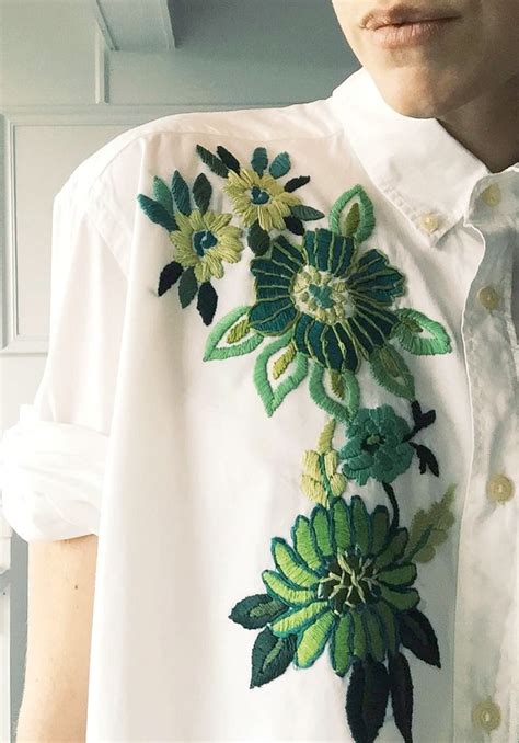 Hand Embroidered Shirt By Tessa Perlow On Etsy Embroidery Fashion