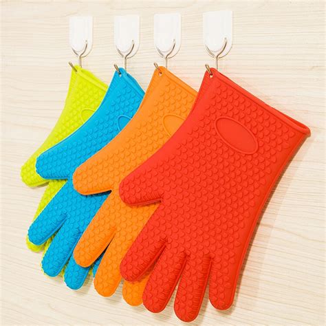 1pc Silicone Oven Gloves Heat Resistant Non Slip Mitts Insulated