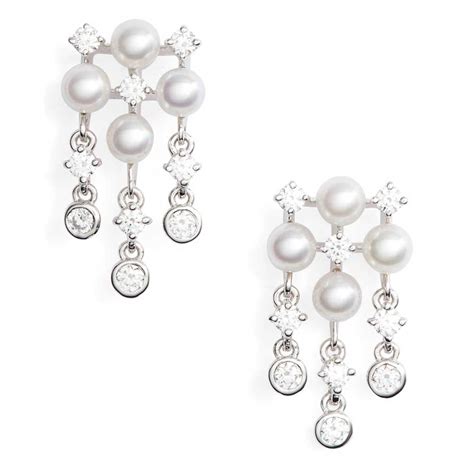 Mikimoto Akoya Cultured Pearl And Diamond Earrings 18k Meq10101adxw