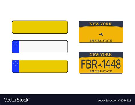 Registration Plates Vechicle Plates Royalty Free Vector