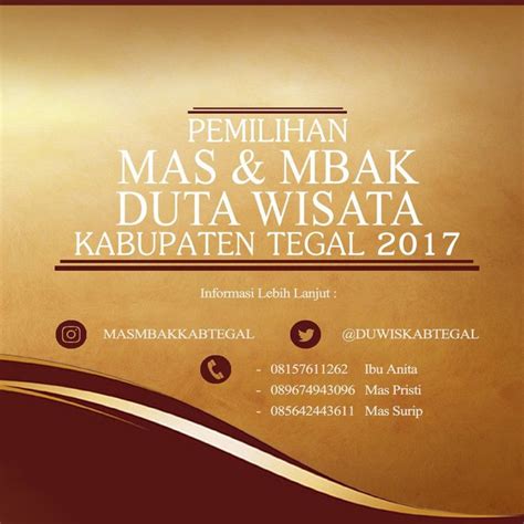 Pendaftaran Duta Wisata Kabupaten Tegal 2017 Infotegal