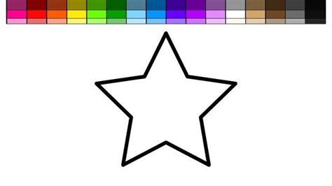 The Outline Of A Star Is Shown In Black And White With Color Swatches