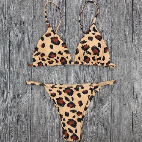New Sexy Mini Thong Bikini 2019 Swimwear Women Leopard Micro Bikini Set