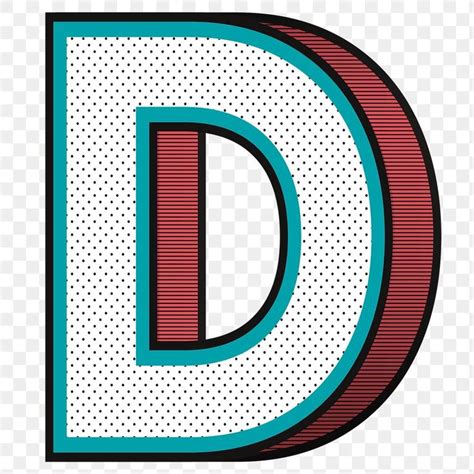Letter D Png Isometric Halftone Effect Typography Free Image By