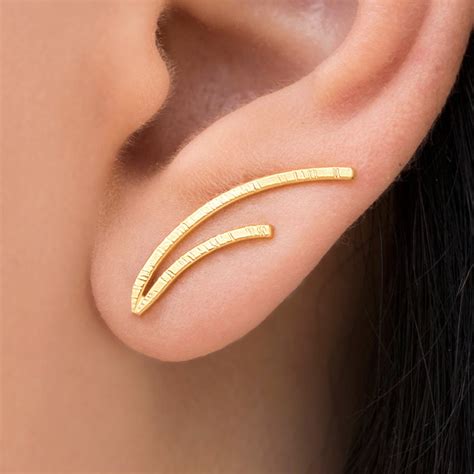 Gold Ear Cuffs Quirky Earrings Gold Ear Climbers Minimalist