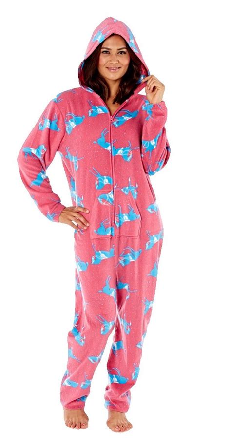 Womens Ladies Fleece Horse Onesie Sleepwear Nightwear Pyjamas Pajama