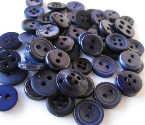 Midnight Blue Buttons 50 Small Assorted Round Sewing Crafting Etsy In