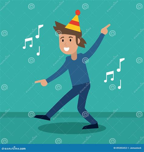 Man Cheerful Dance Party Stock Illustration Illustration Of Contemporary 89285453