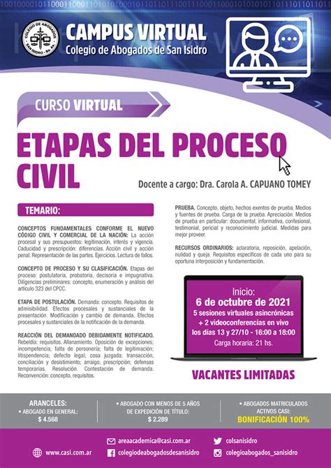 Etapas Del Proceso Civil Curso Virtual Colegio De Abogados De San