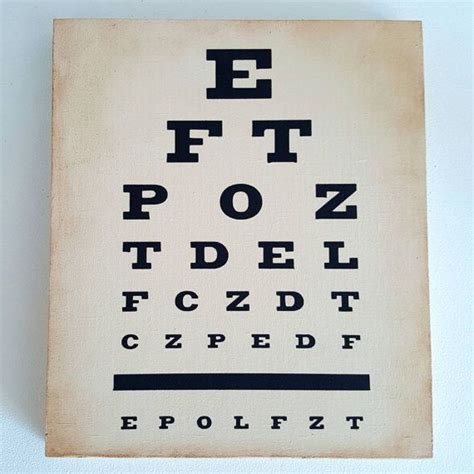 Eye Chart Snellen Eye Chart Wood Eye Chart Art By Neutralbydesign Eye