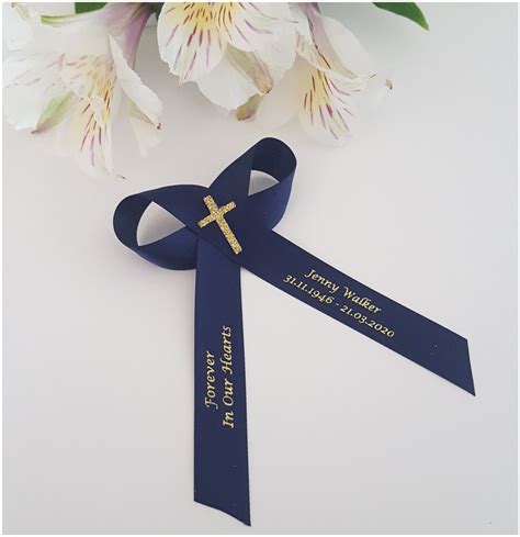 Any Colour Personalised Ribbon Funeral Ribbons Double Loop Etsy