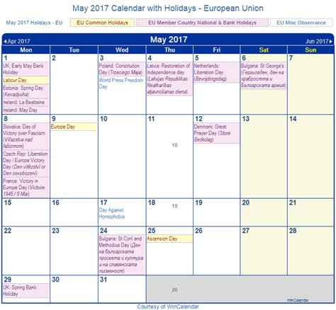 Print Friendly May 2017 Eu Calendar For Printing