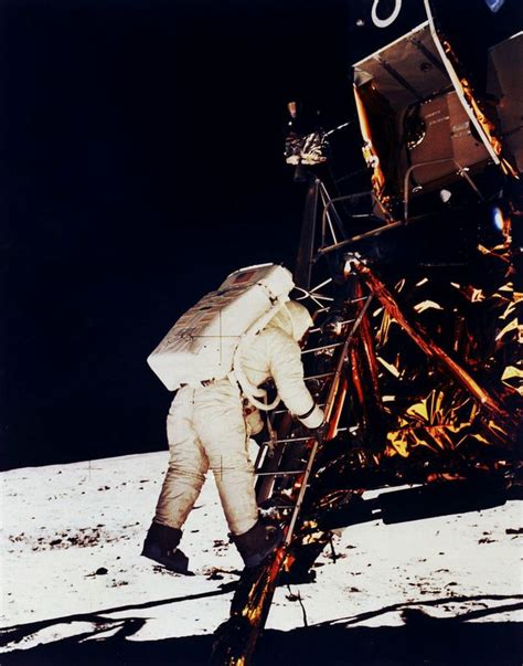 Buzz Aldrin About To Take His First Steps On The Moon July 20th 1969