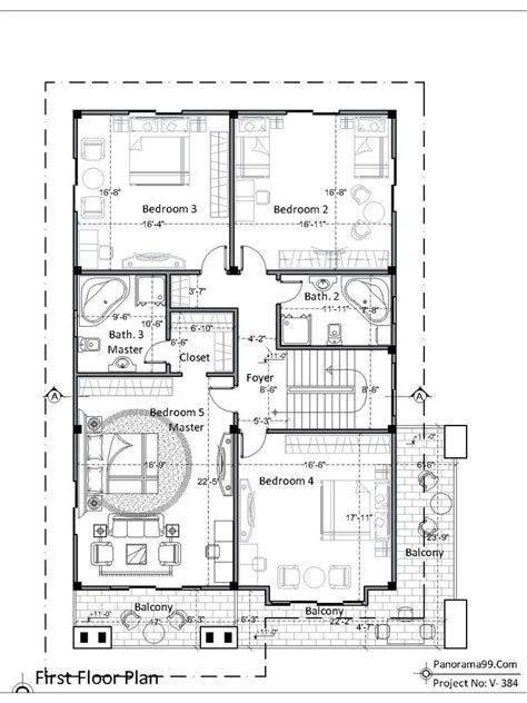 V 384 Two Story House Plans Custom 5 Bedroom With 3 Bathroom Etsy Two