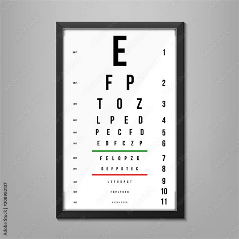 Creative Vector Illustration Of Eyes Test Charts With Latin Letters