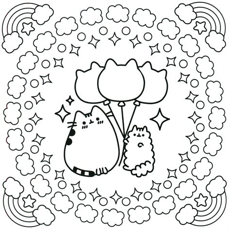 Printable Cute Pusheen Coloring Pages Printable Word Searches
