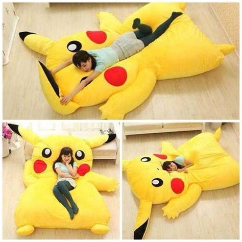 Pikachu Bed Style Anime Kawaii Cute Bed Yellow Pokemon